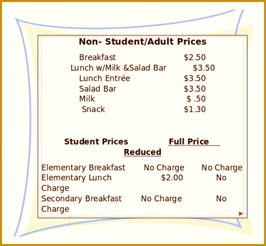 4 Bar Price List Template FabTemplatez