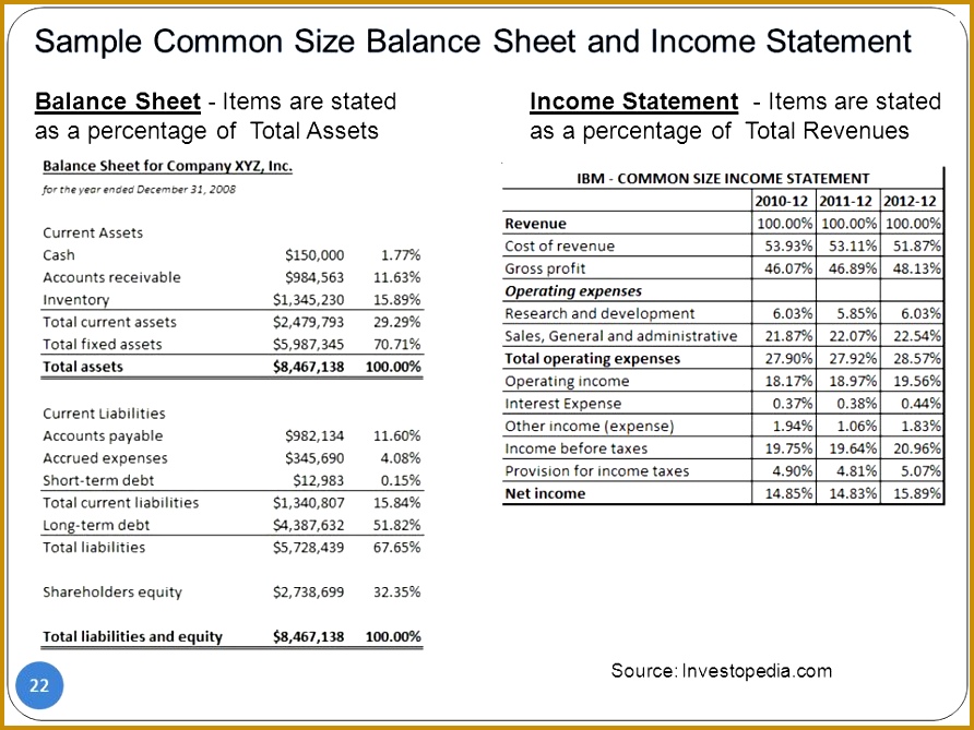3 Common Size Balance Sheet Template FabTemplatez