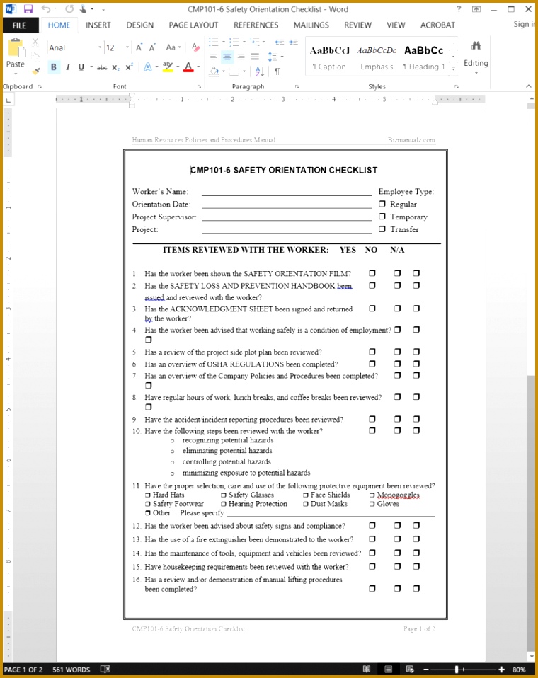 4 Employee orientation Manual Template FabTemplatez