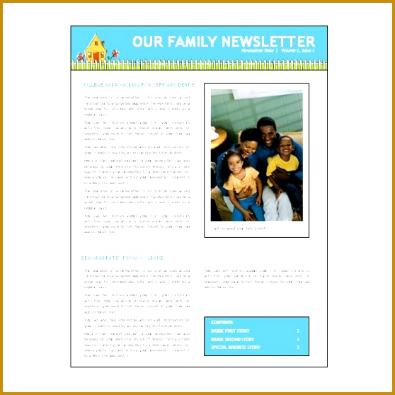 6 Family Newsletter Examples FabTemplatez