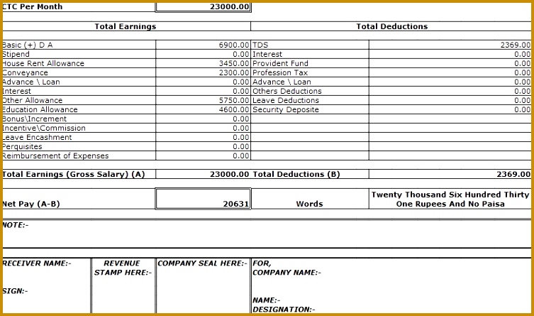 4 Salary Sheet Template In Excel FabTemplatez