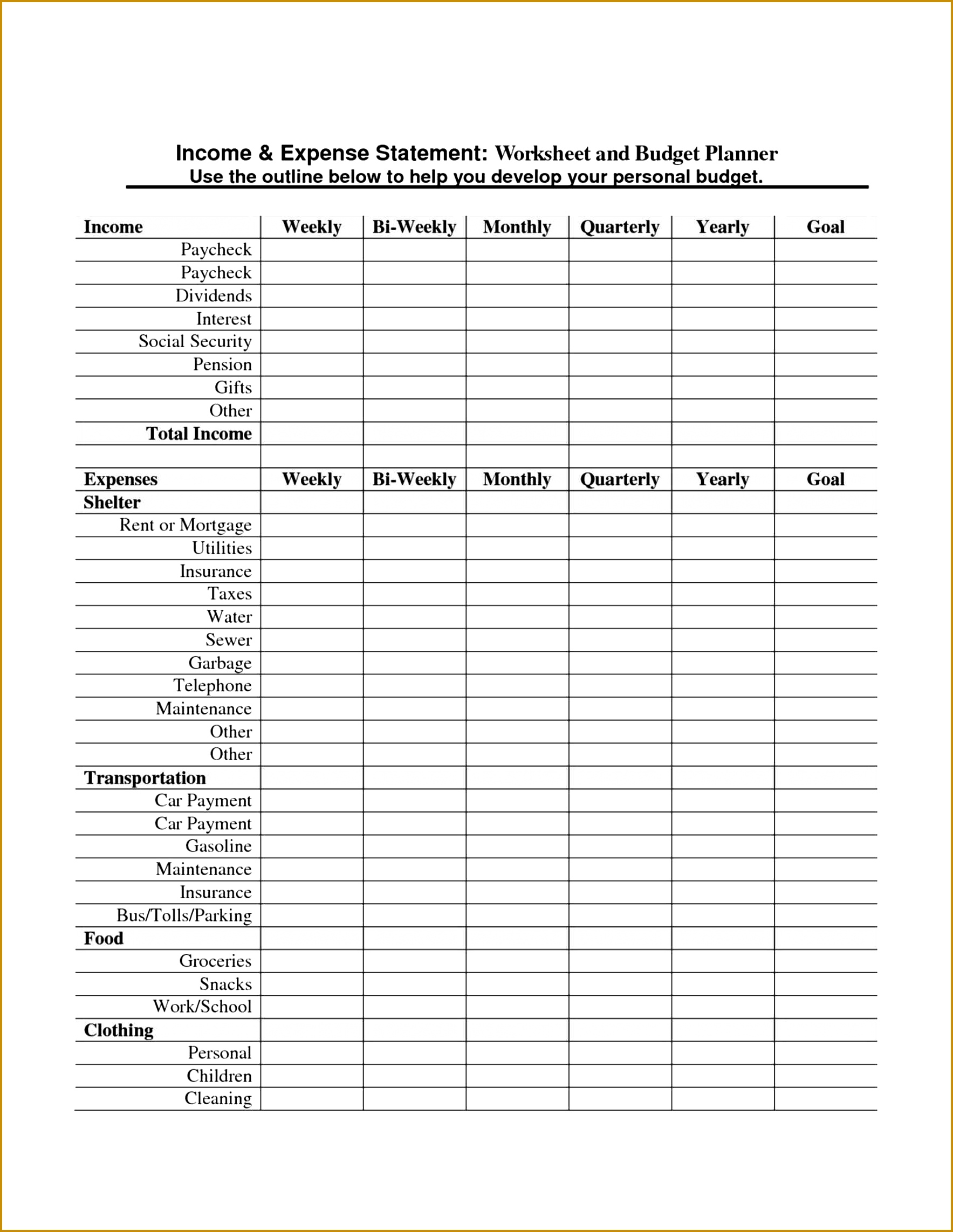 7 Weekly Balance Sheet Template FabTemplatez