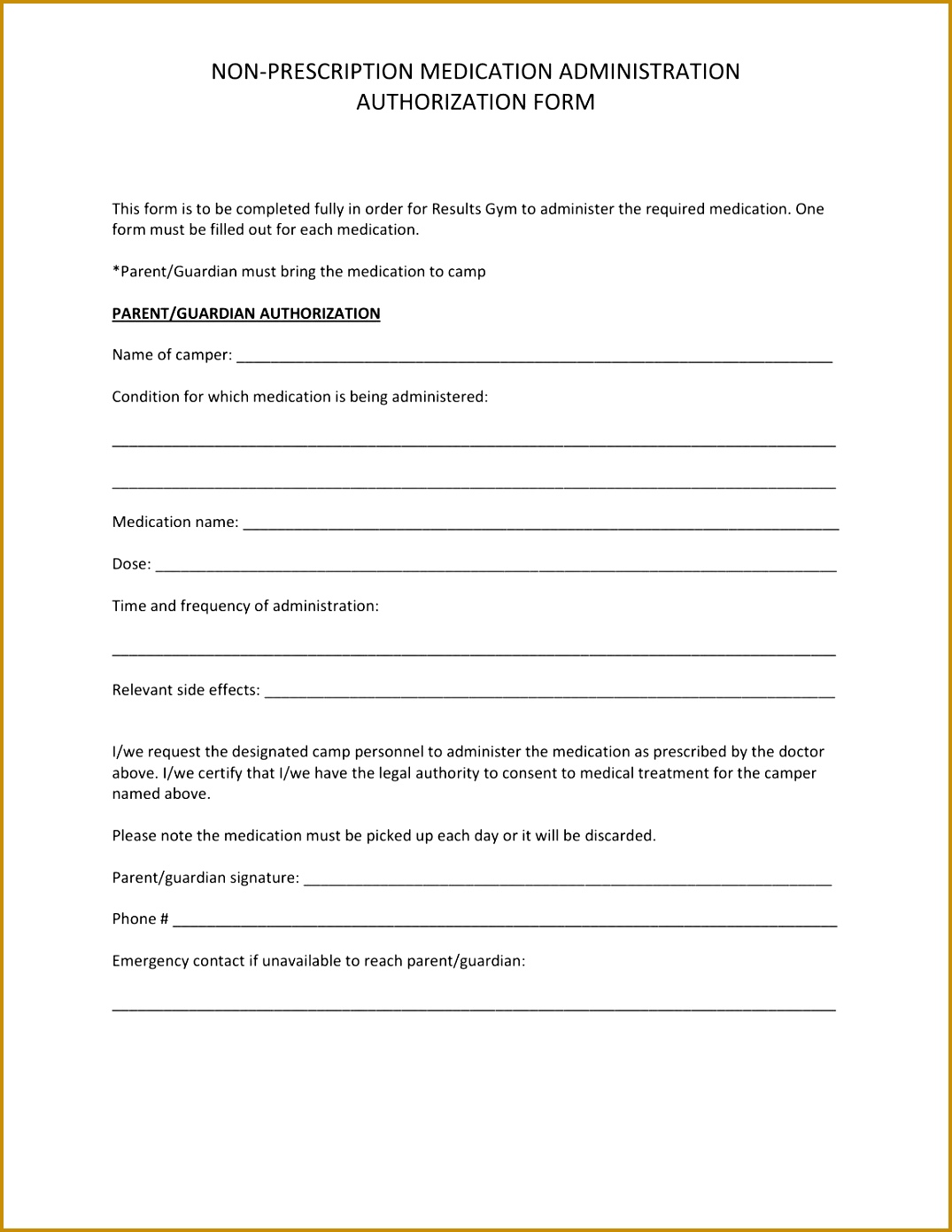 5 Medication Consent form Template FabTemplatez