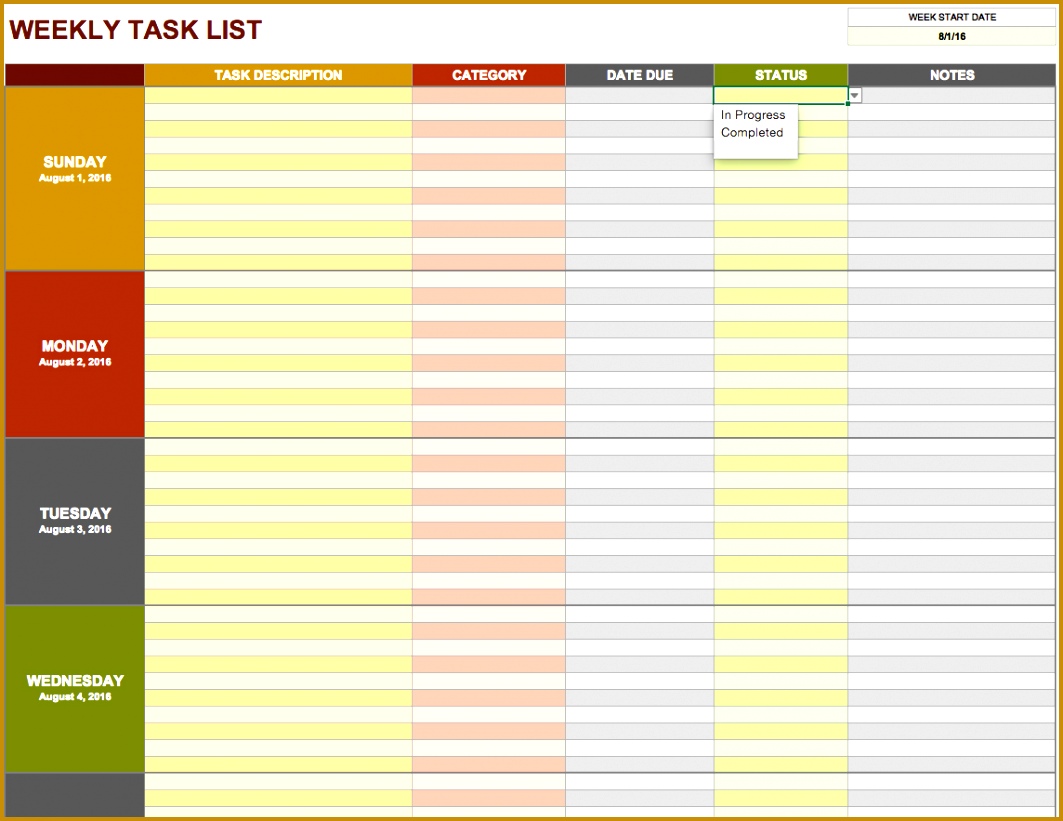 6 Task List Template FabTemplatez