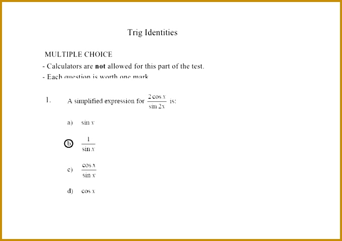 7 Simplifying Trigonometric Identities Worksheet FabTemplatez