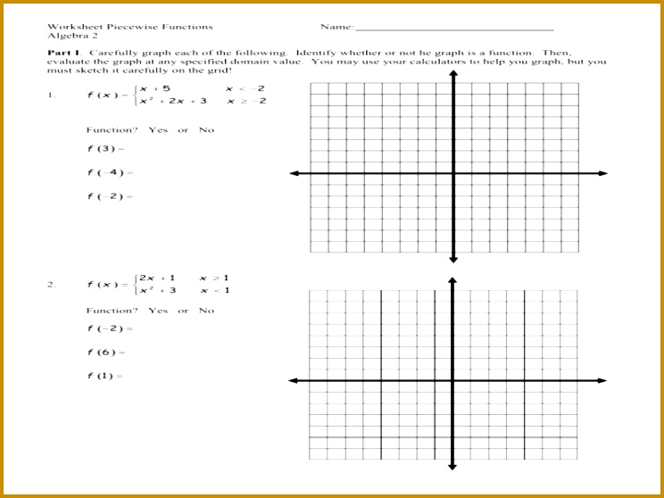 6 Worksheet Piecewise Functions FabTemplatez