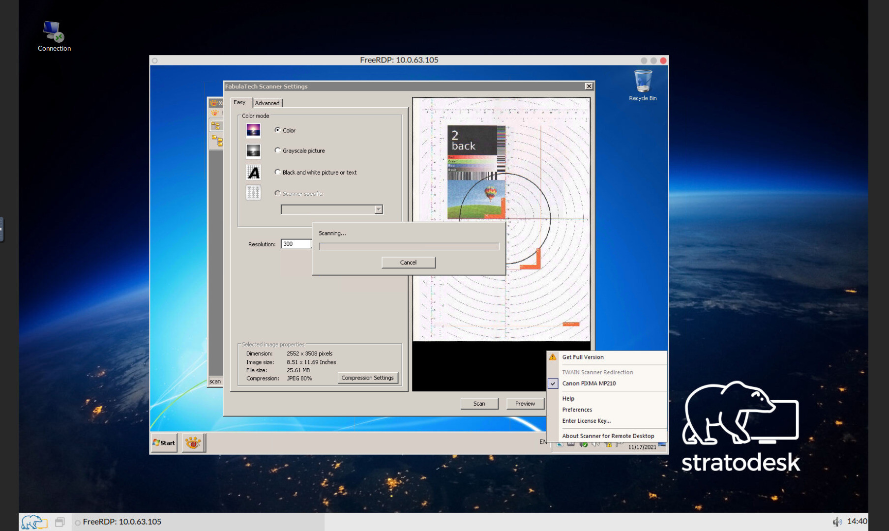 Scanner for Remote Desktop Quick Start