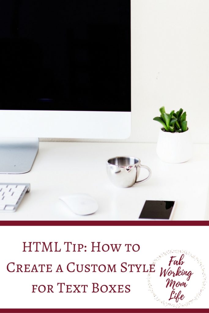 HTML Tip How to Create a Custom Style for Text Boxes