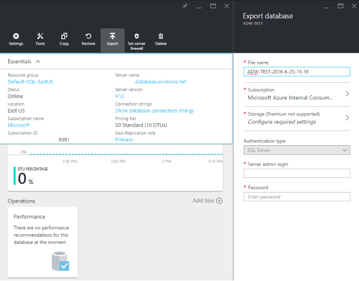How to Backup your Azure SQL Database