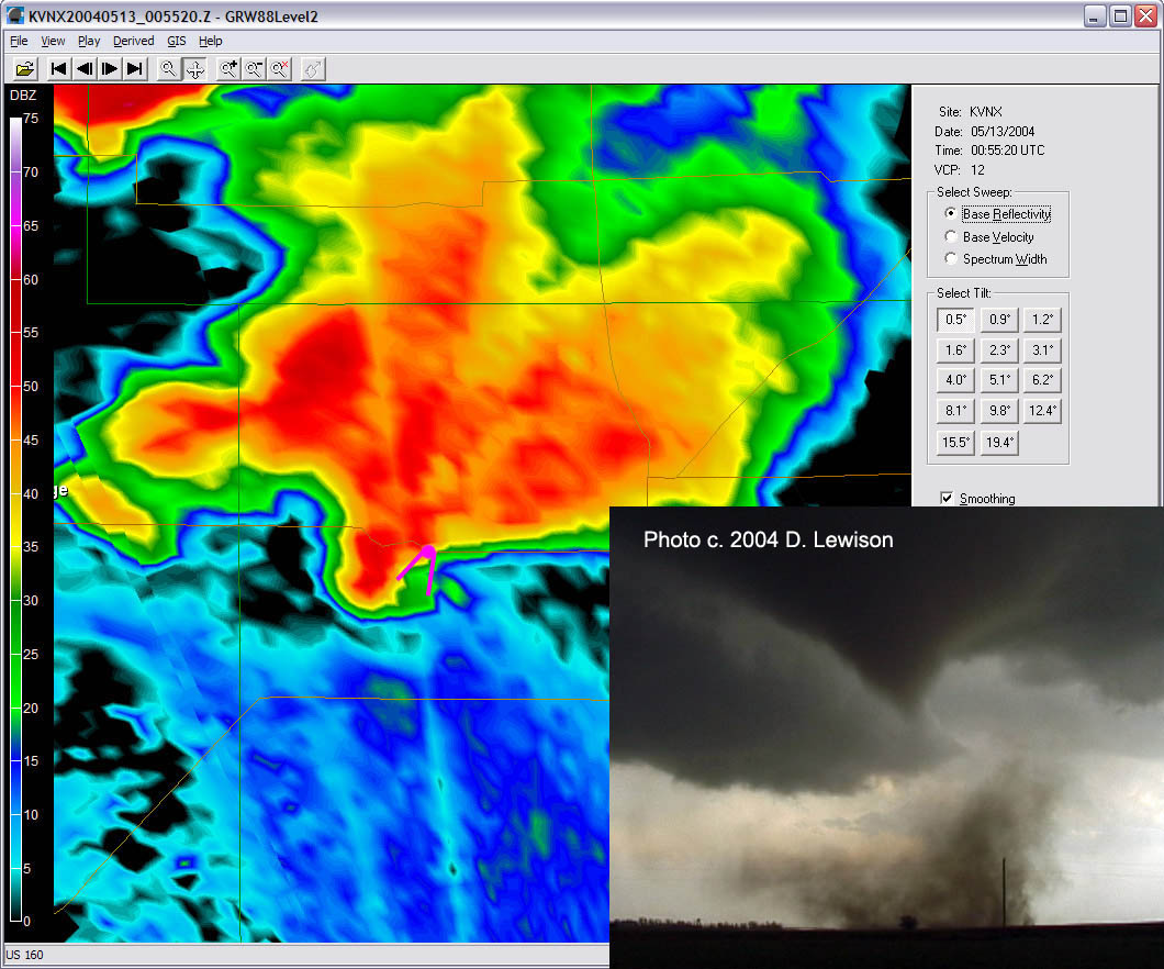 Pictures of Attica KS tornadoes. Dave Lewison, May 12 2004