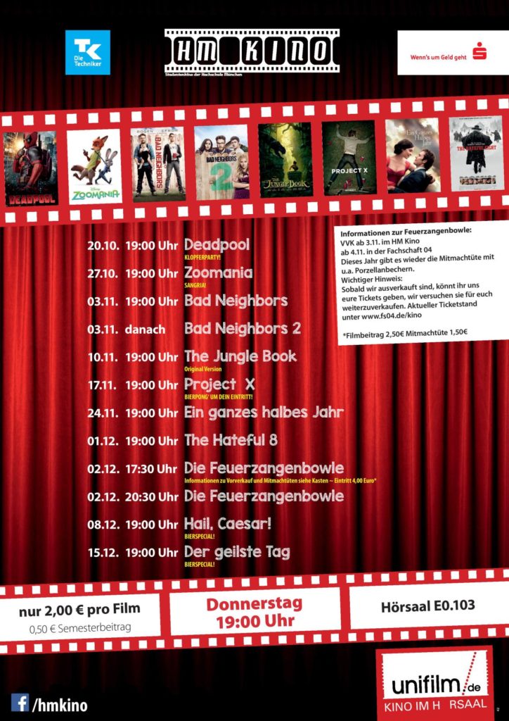 Das neue HMKinoProgramm ist da. Fachschaft 06
