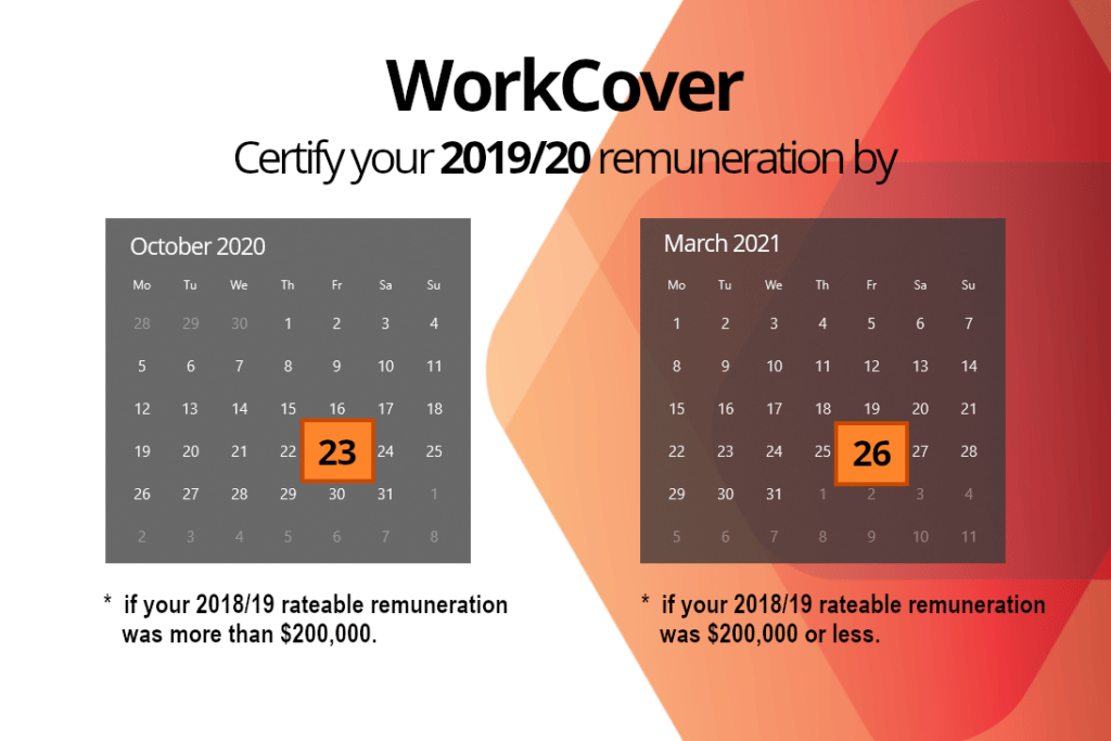 WorkCover Key Dates Reminder 2020 Factor1 Accountants & Advisors