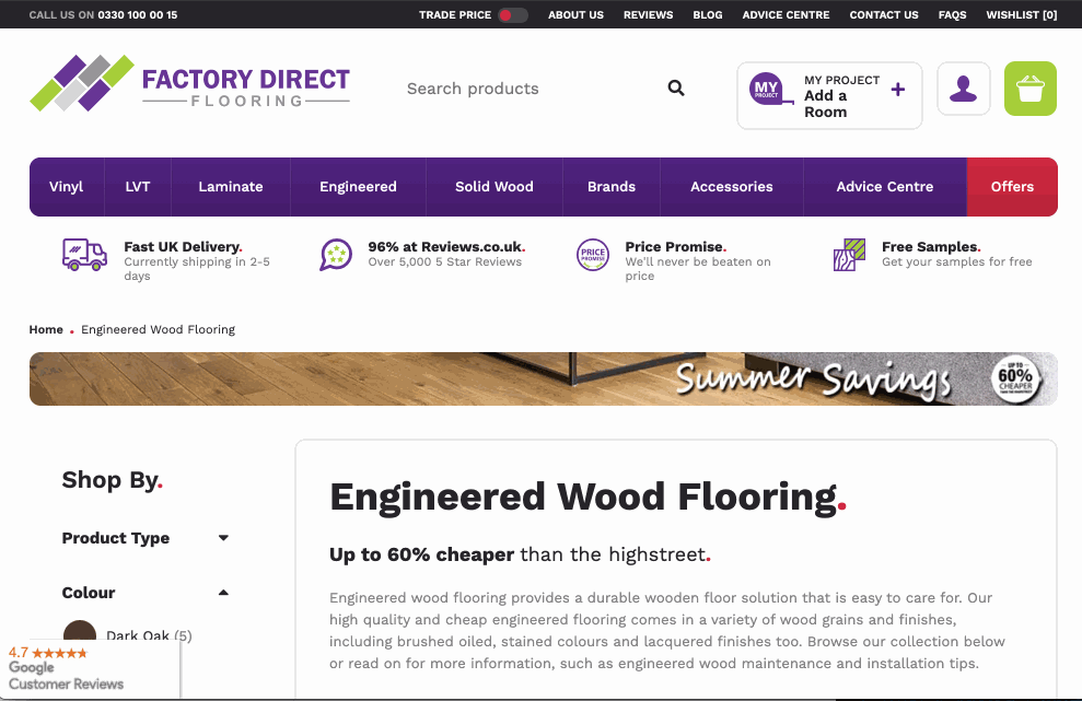 How to use our My Project feature Factory Direct Flooring