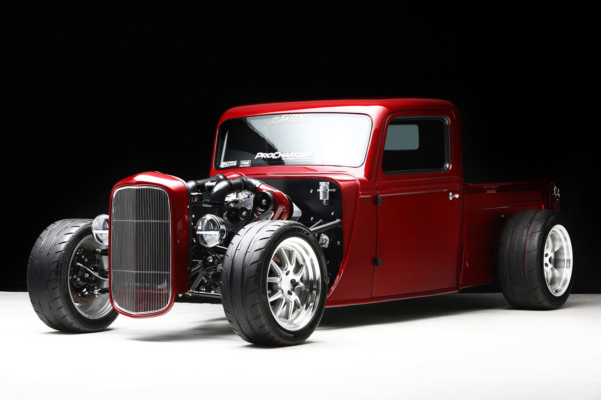 SMG Motoring's '35 Hot Rod Truck Black Background Factory Five Racing