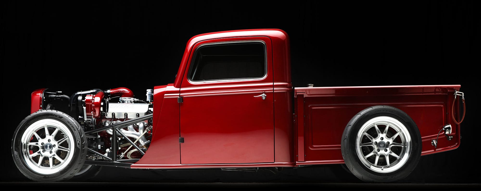 SMG Motoring's '35 Hot Rod Truck Black Background Factory Five Racing