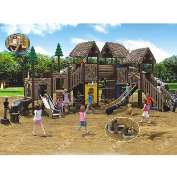 Natural Outdoor Playground Jungle Adventure Series Equipment Wooden