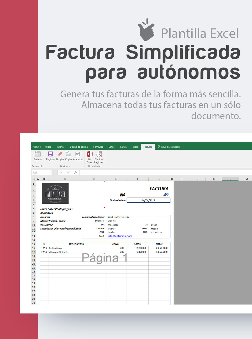 PlantillaFacturasExcelSimplificadaAutonomos Factufácil