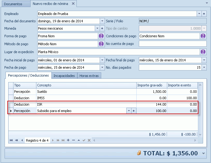 Facturador CFDI Subsidio al empleo en recibo de nómina Facturando
