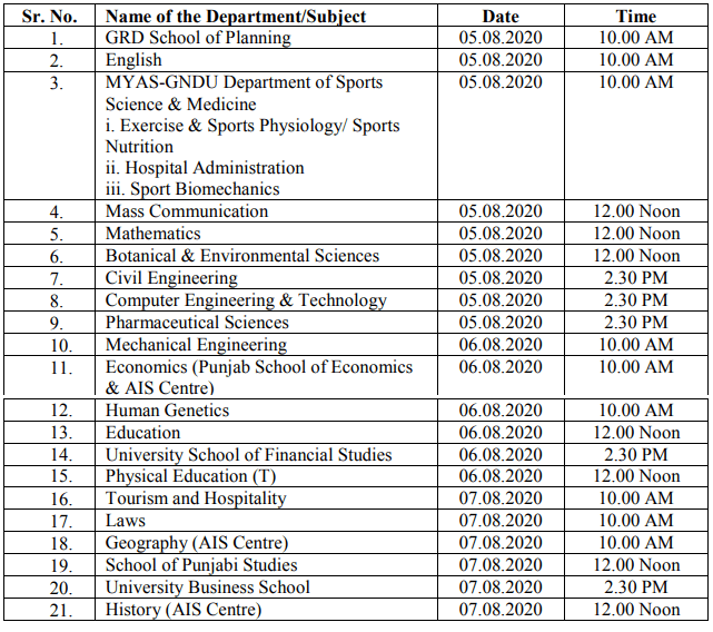 Walkin schedule FacultyPlus