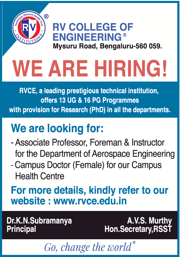 RV College of Engineering, Bengaluru Wanted Associate Professor