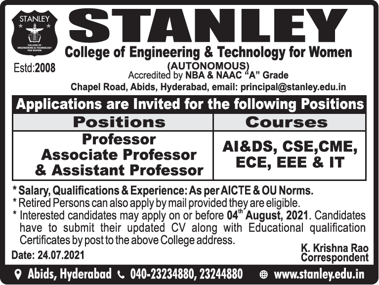 Stanley College of Engineering and Technology for Women, Hyderabad