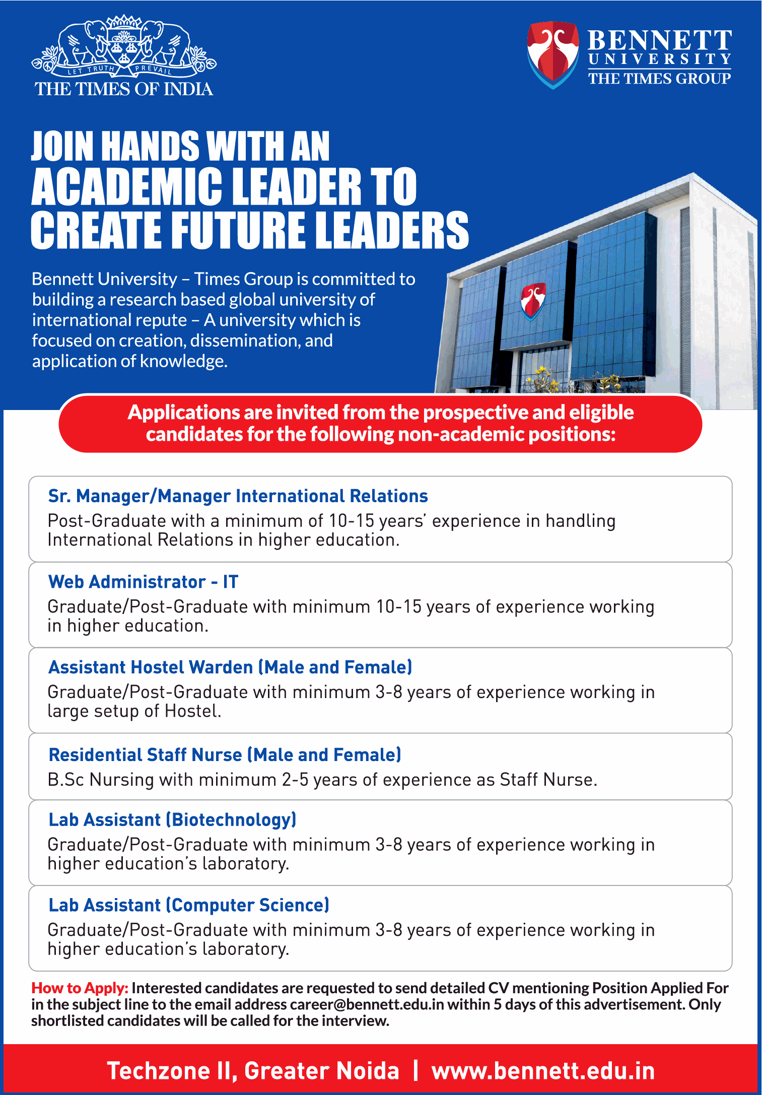 University, Uttar Pradesh Wanted NonTeaching Faculty FacultyPlus