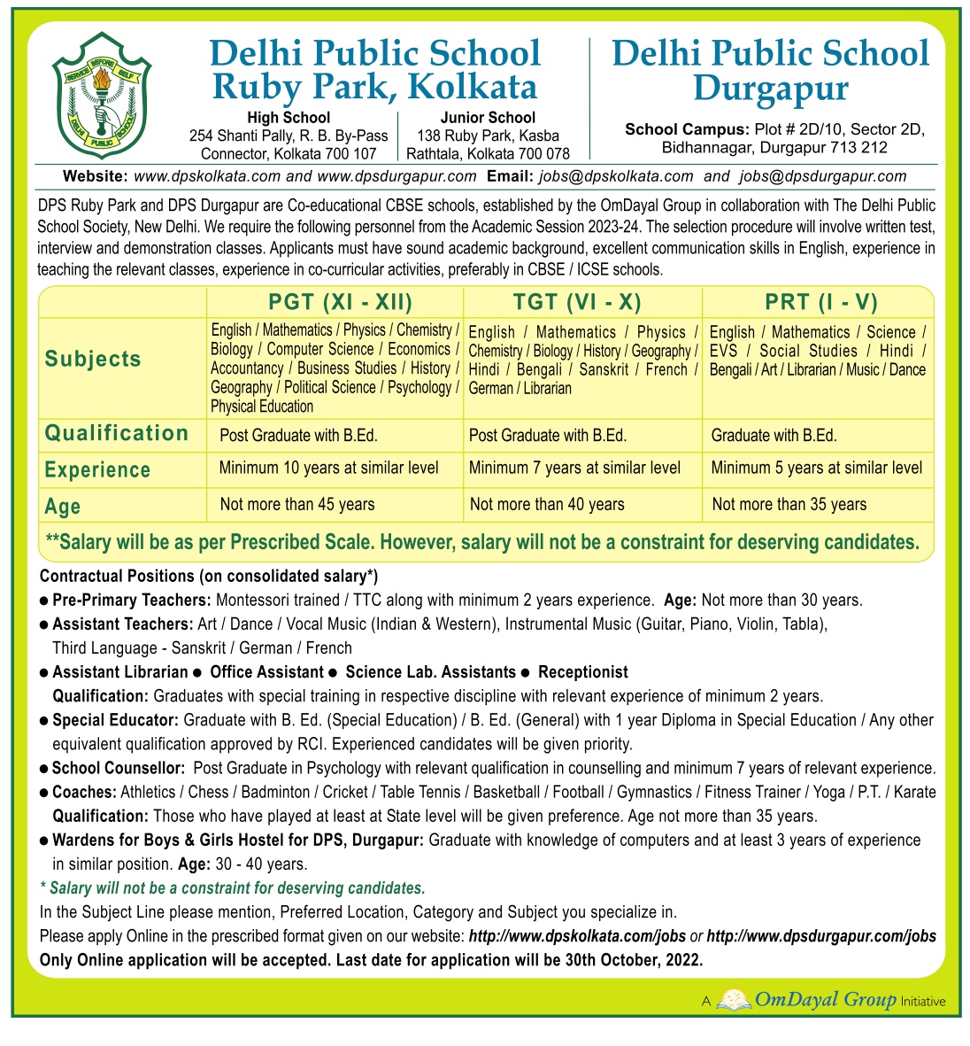 Delhi Public School Ruby Park, Kolkata & Delhi Public School, Durgapur