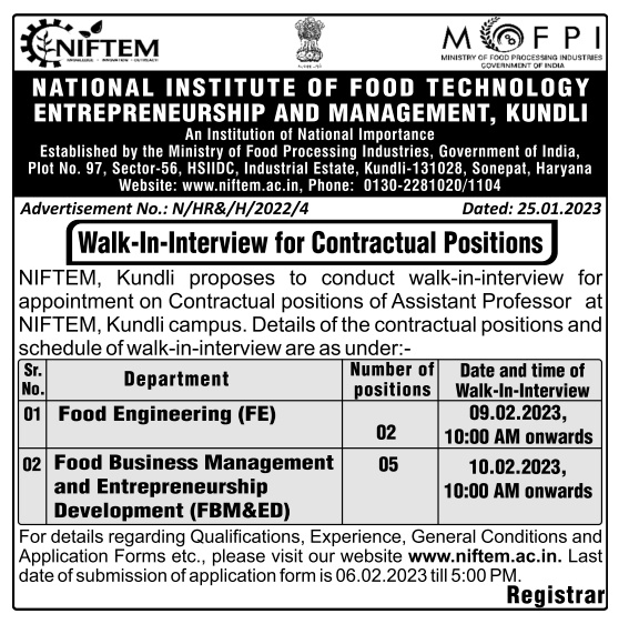 Academic Jobs 2023 in Haryana 25/01/2023 FacultyPlus