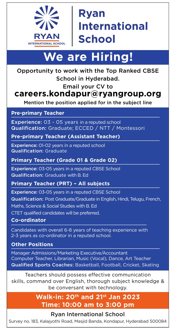 Colleges and Schools in Telangana in today’s (18/01/2023) newspapers