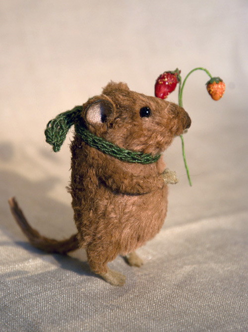 Stuffed Animals by Natasha Fadeeva mice with berries