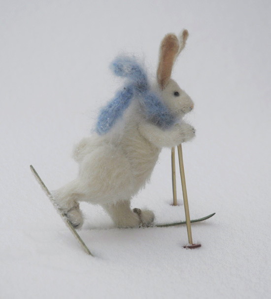 Stuffed Animals by Natasha Fadeeva skier rabbits
