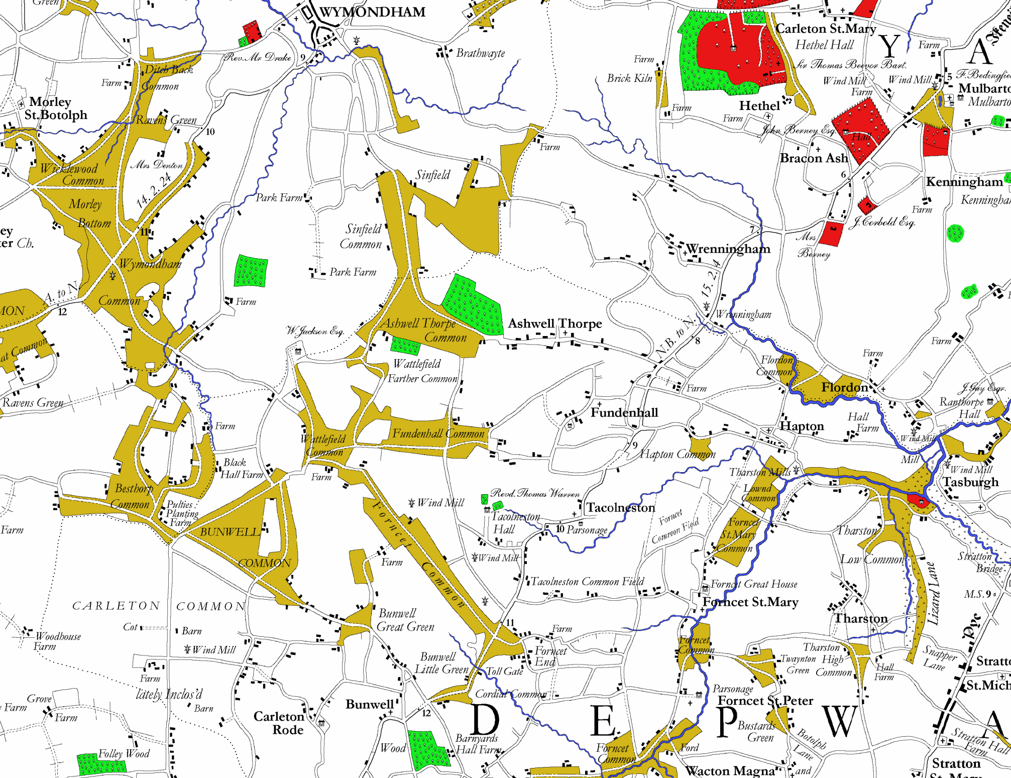 Faden's Map of Norfolk Map Browser Browse the redrawn map of Norfolk