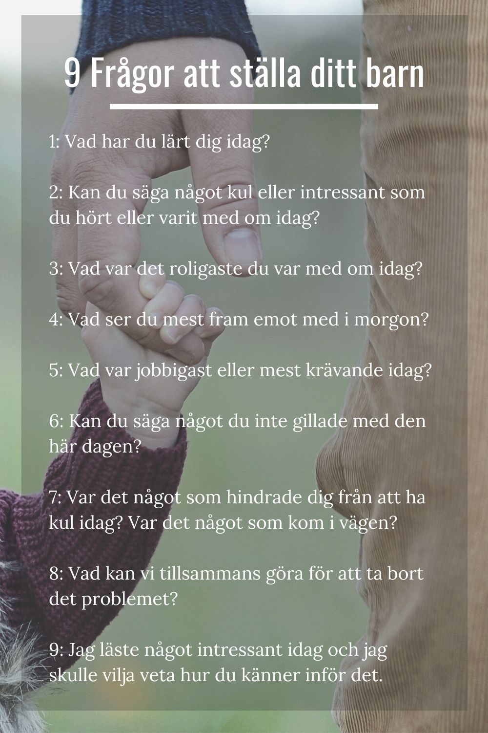 9 Frågor till barn som får dem att öppna upp på riktigt