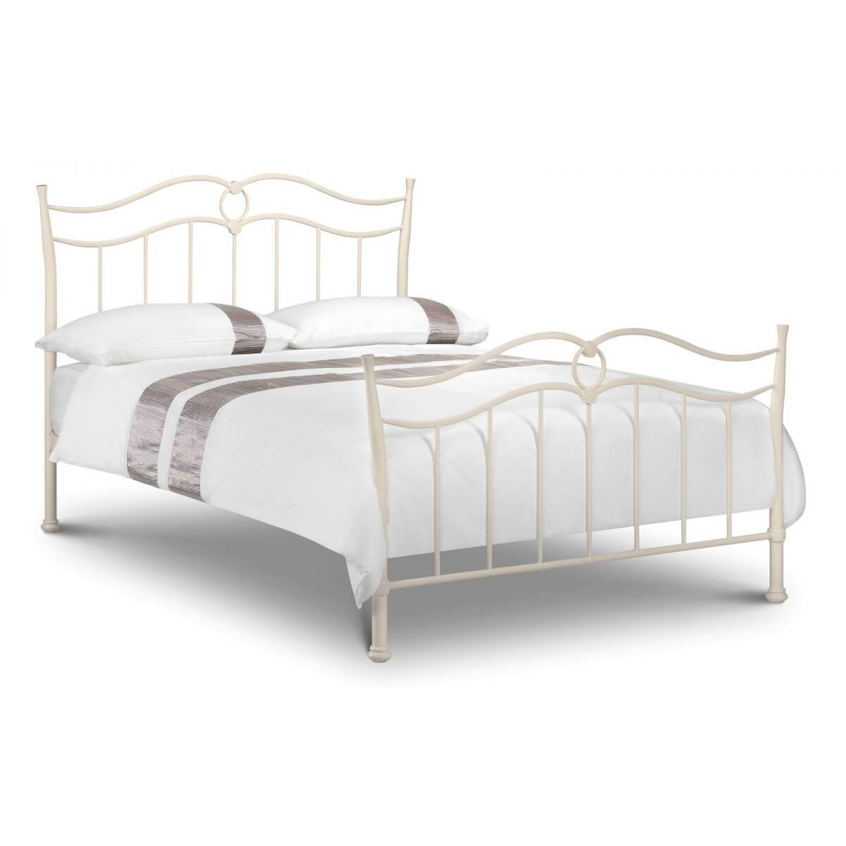 Shop for bed frames in bed frames & box springs. Aurora Stone White Metal Bed Frame | Metal Beds | FADS