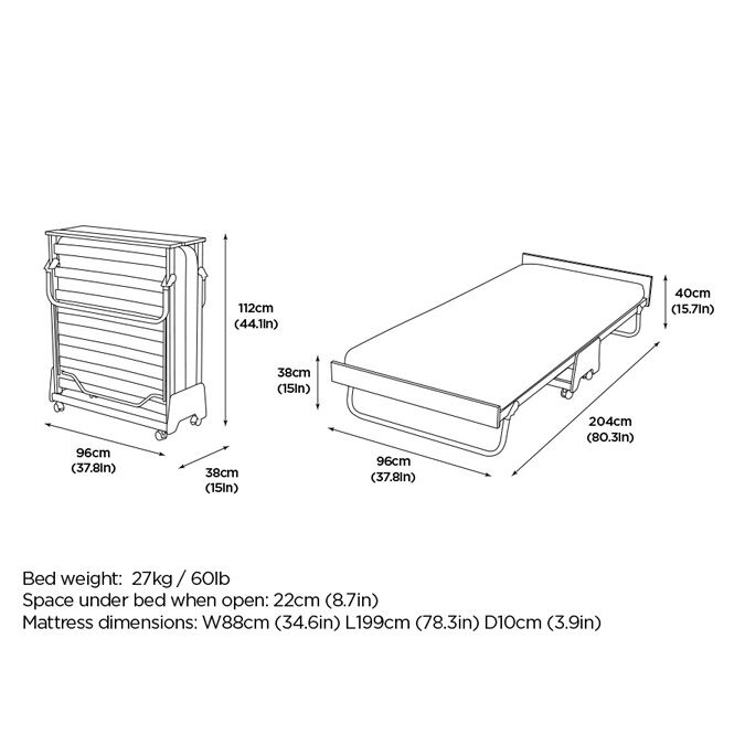JAYBE® JBed Folding Guest Bed & Performance Airflow Mattress FADS