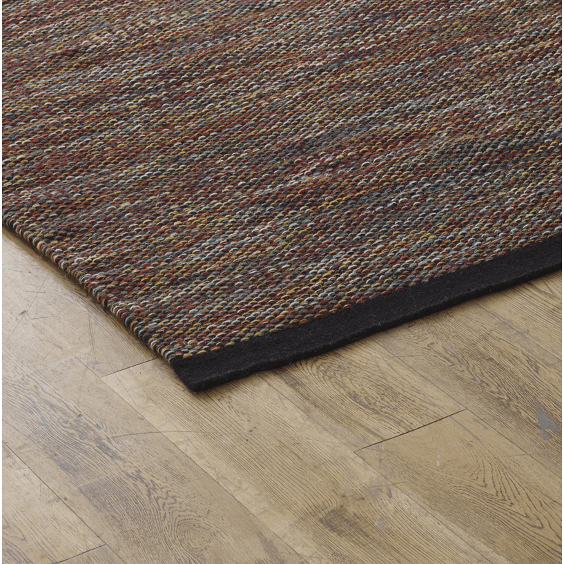 Rep HandWoven Flatweave Rug Black, Brown or Multicoloured FADS