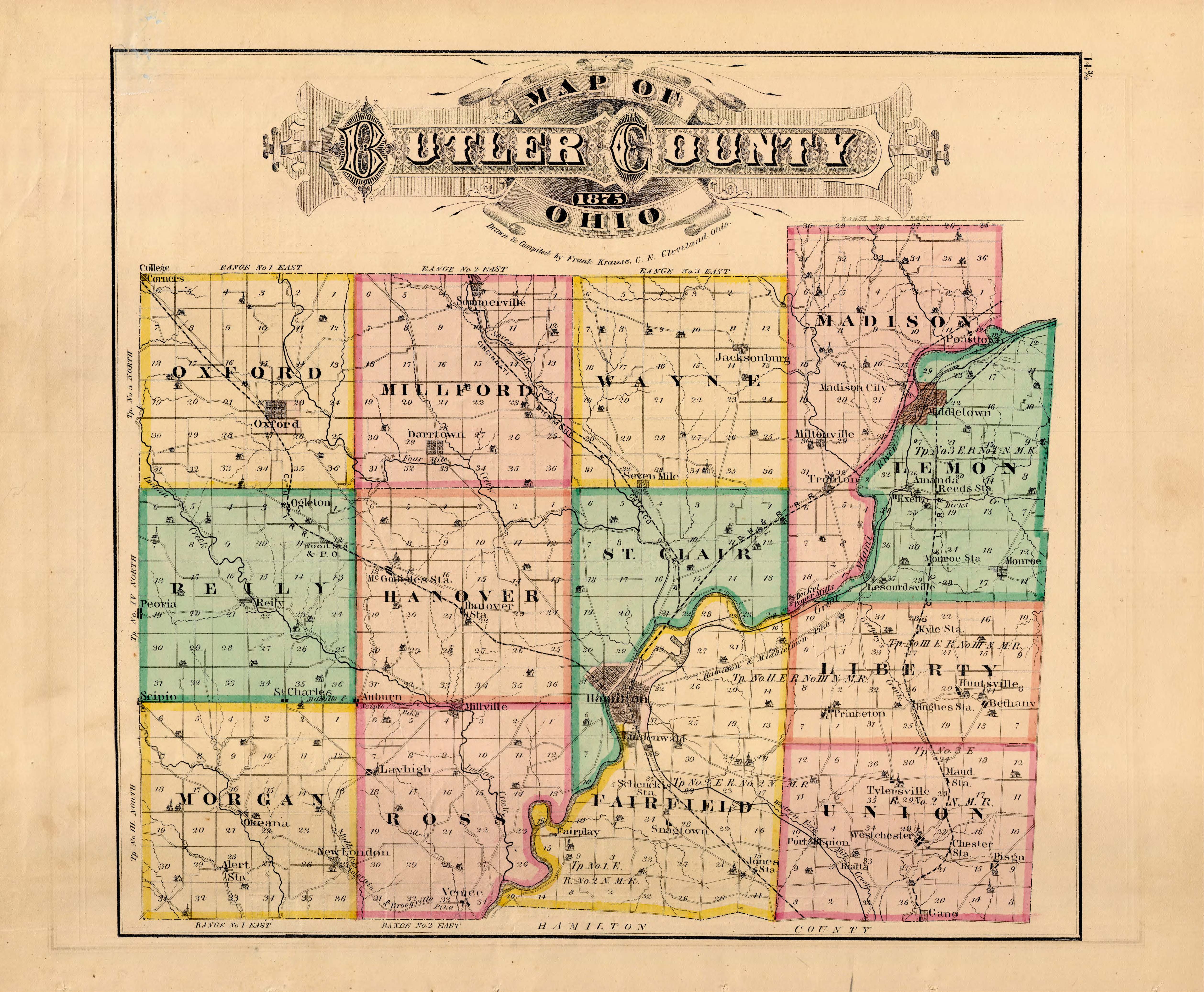Fairfield County Ohio Map History | Fairfield, Oh