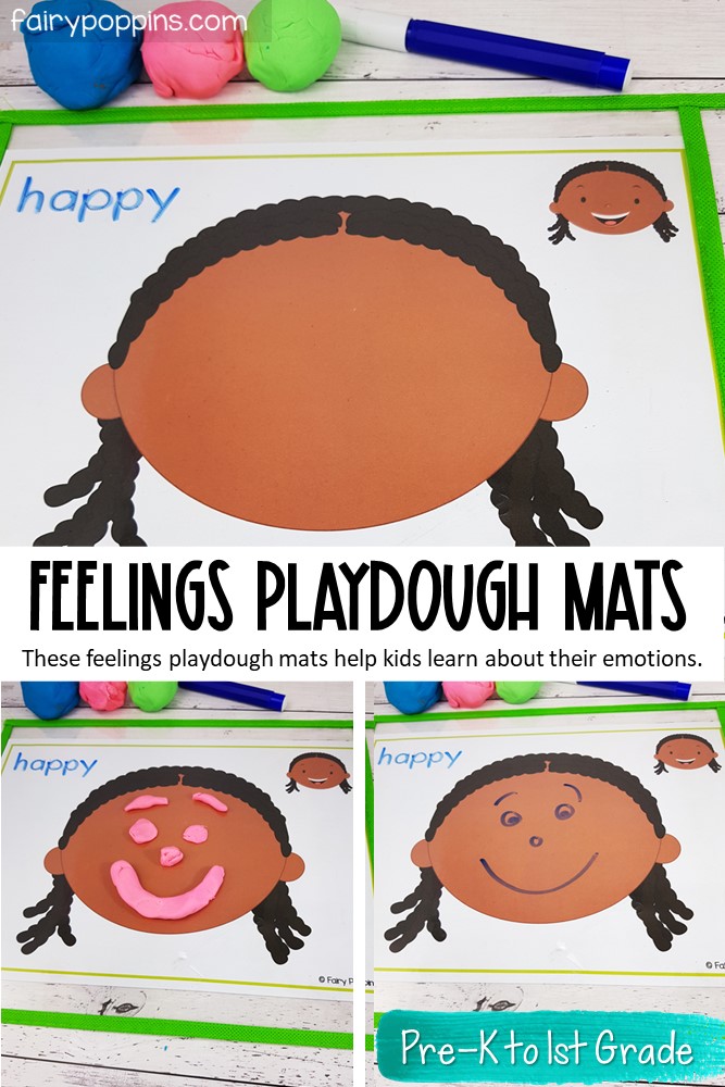 Feelings Playdough Mats for Kids Fairy Poppins