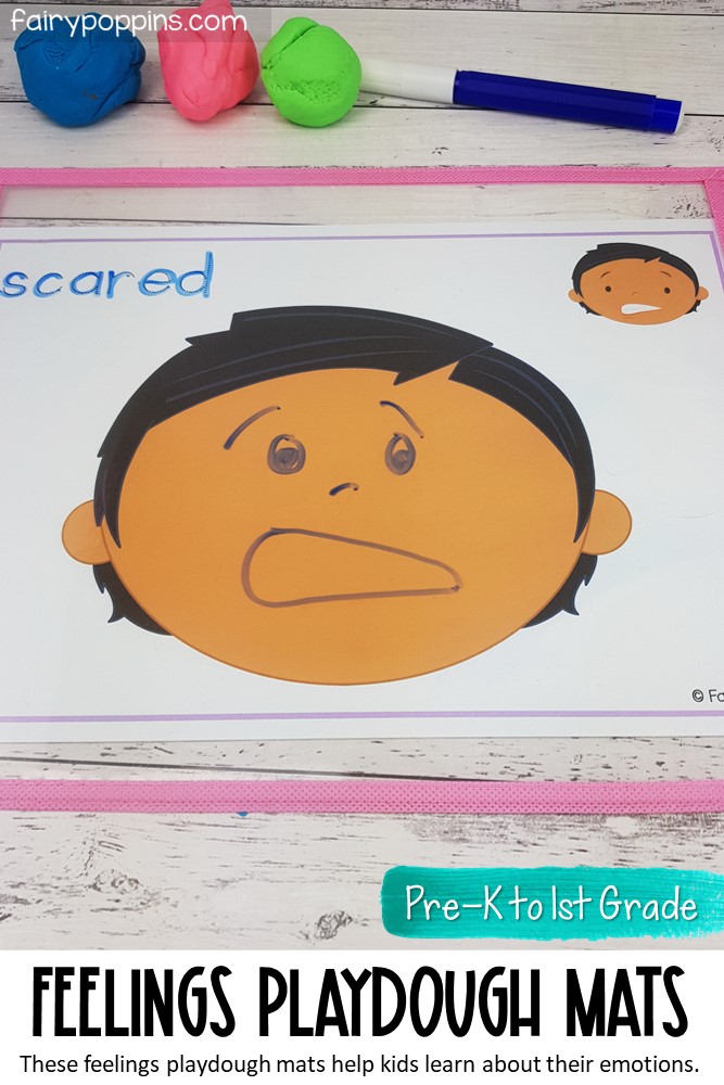 Feelings Playdough Mats for Kids Fairy Poppins