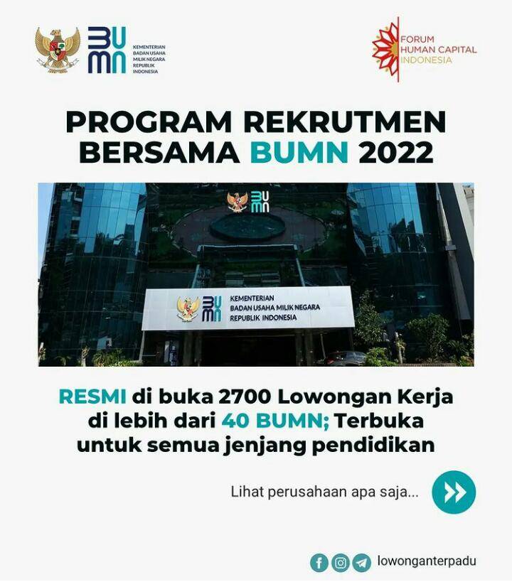 Lowongan Kerja BUMN 2022, ini Link Daftar LOKER DETIK