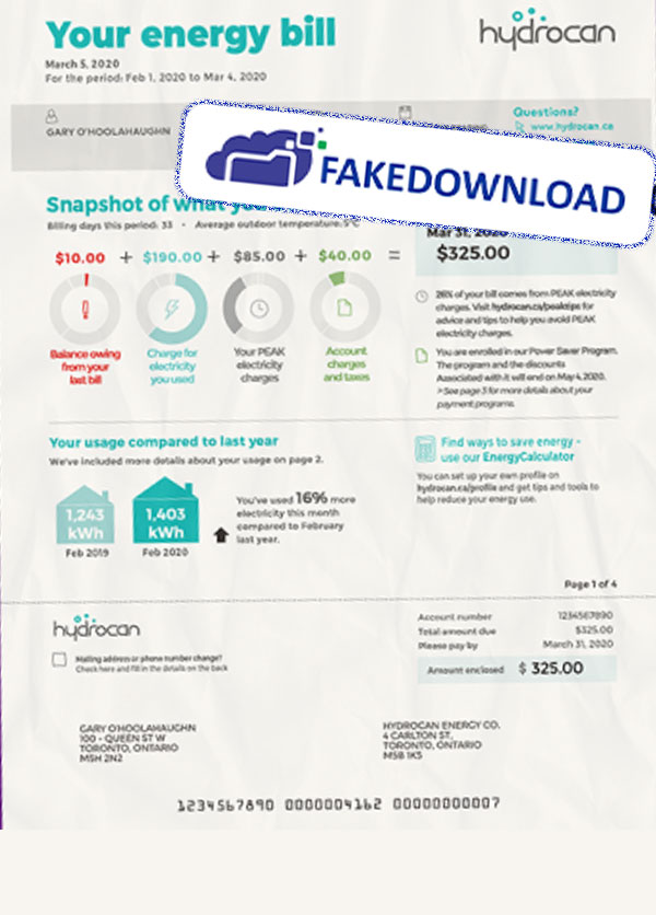 Ontario Proof Address (psd) Fake Download