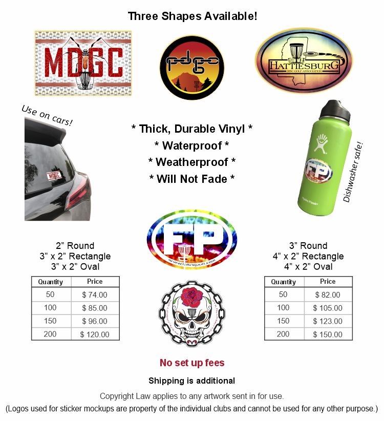 Disc Golf Custom Stickers