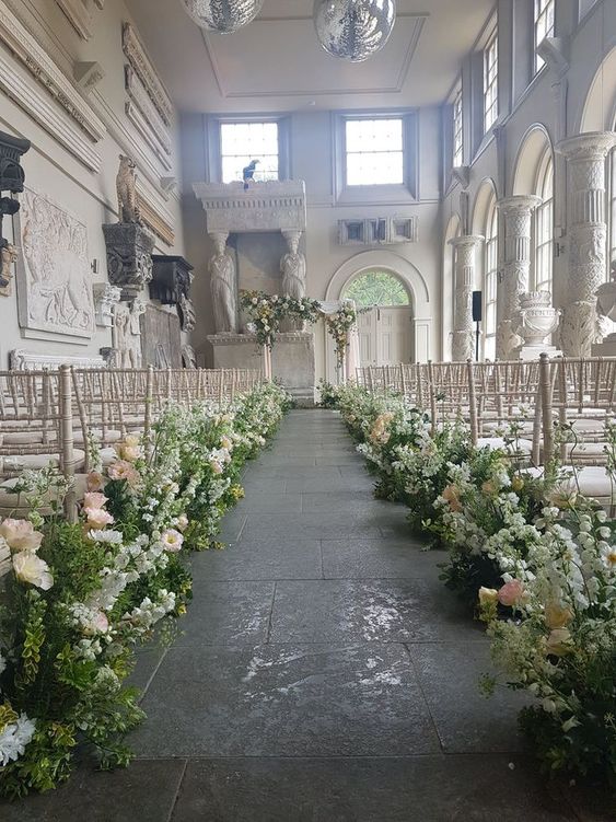 Wedding Aisle Flowers Fall into Flowers
