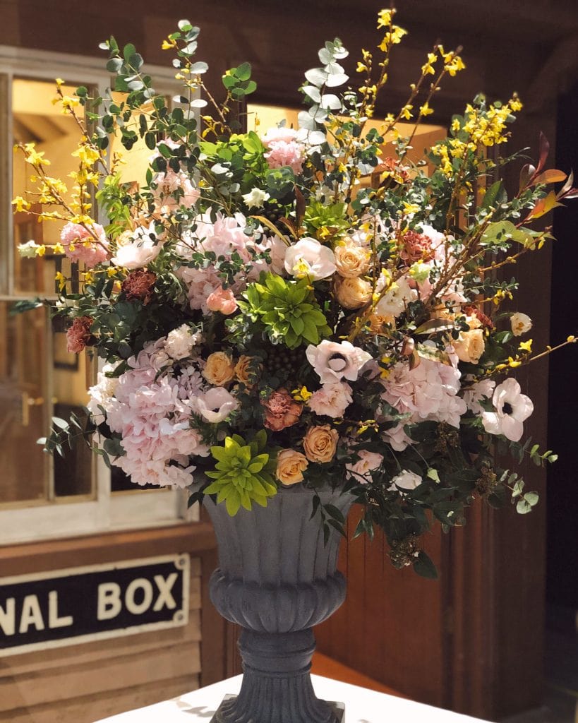 Wedding Flower Urns Fall into Flowers