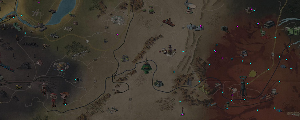 Where to find Phantom Device Ingredients Fallout 76 Map Fallout 76 Maps, Vaults, Vendors
