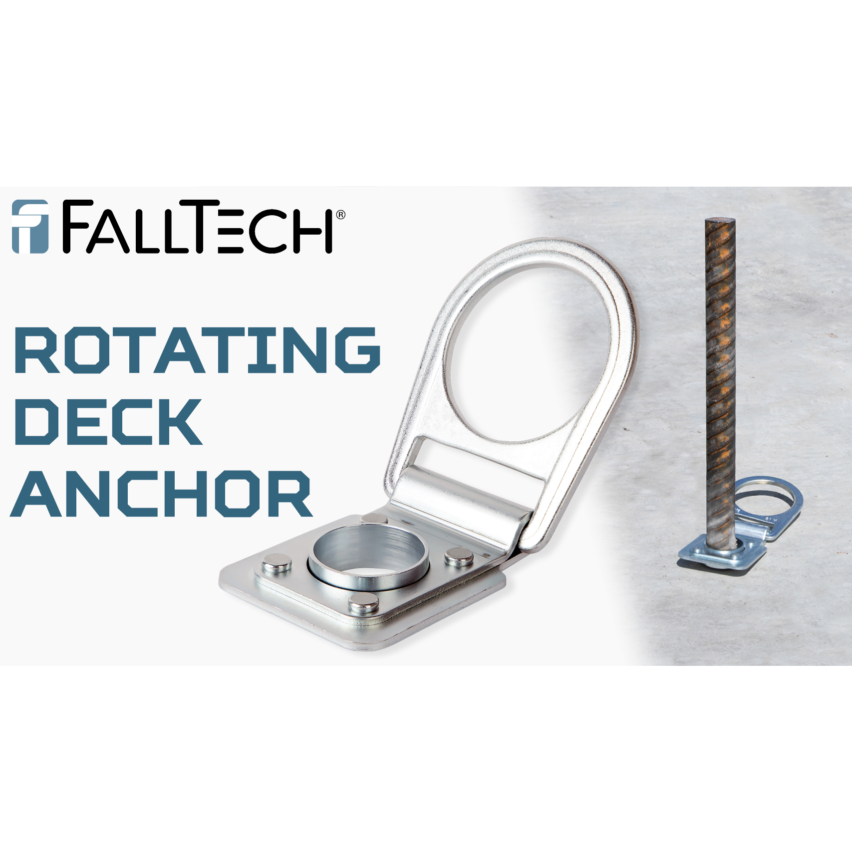 FallTech 7452AC Rotating Deck Anchor for Rebar Attachment