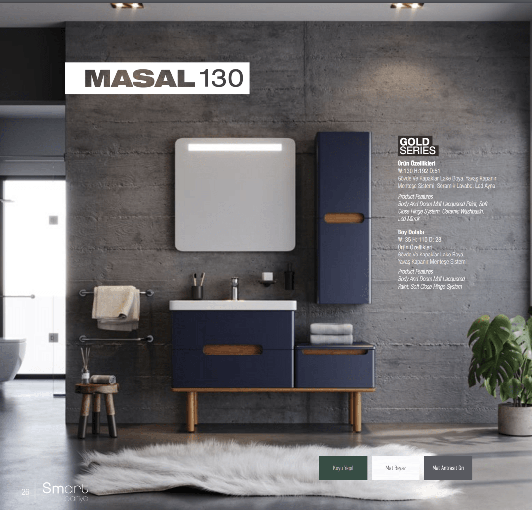 Smart Banyo Masal 130 Malta Vanity Units with Basins Malta