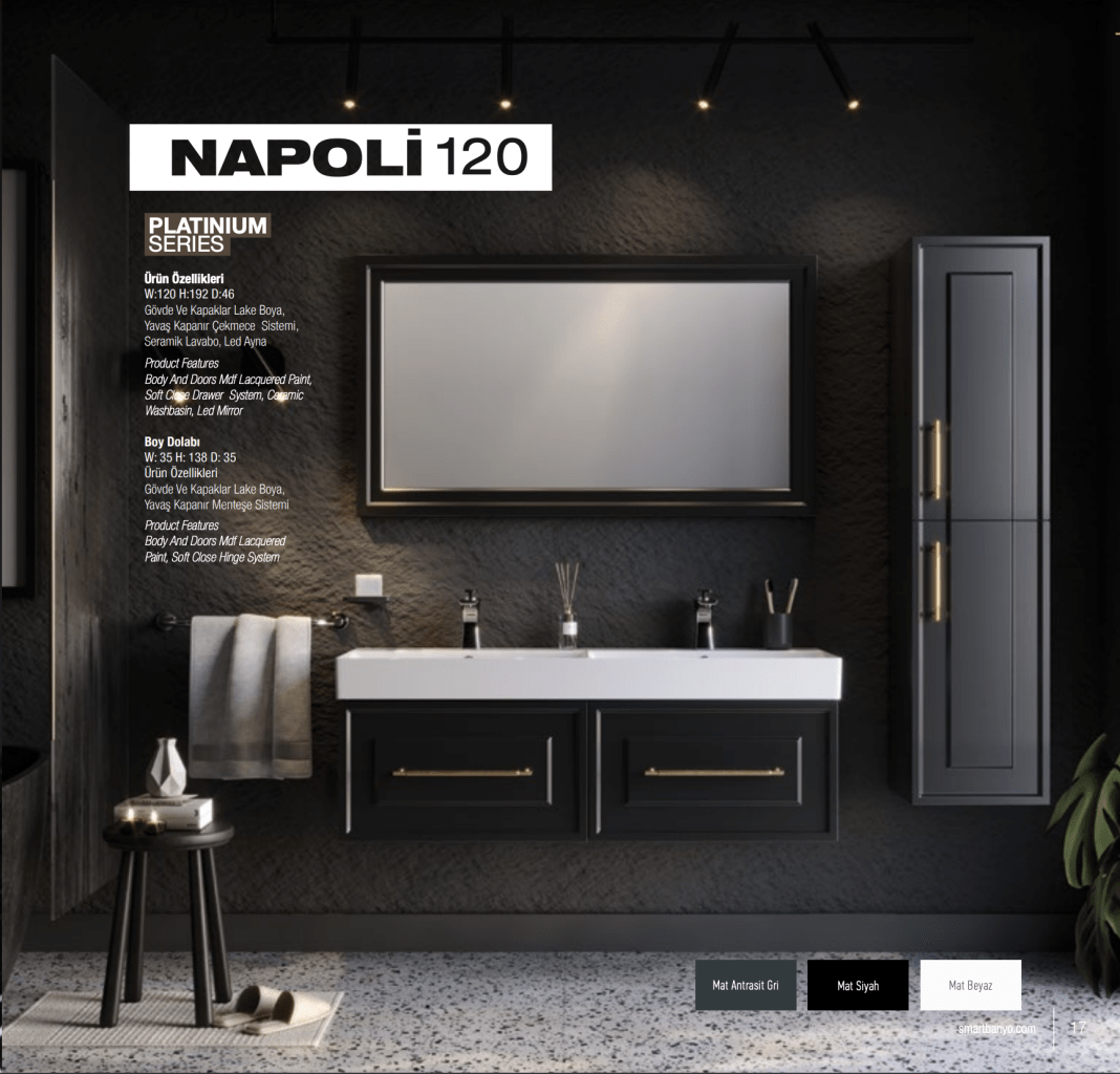 Smart Banyo Napoli 120 Malta Vanity Units with Basins Malta