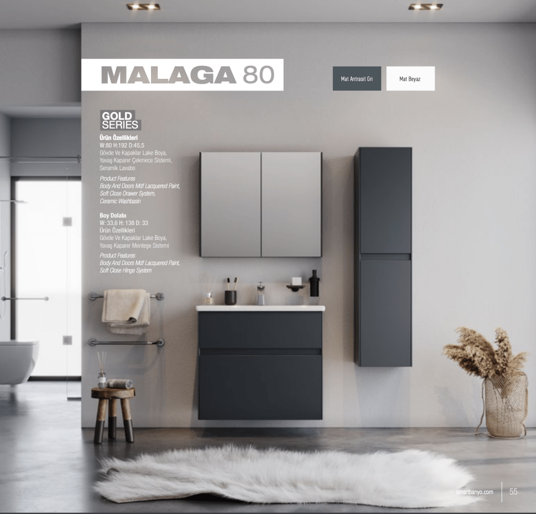 Smart Banyo Malaga 80 Malta Vanity Units with Basins Malta