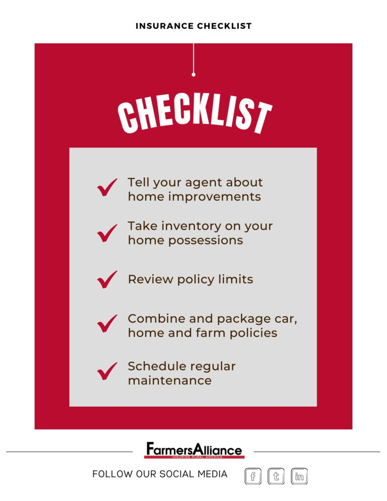 Insurance Checklist Farmers Alliance Mutual Insurance